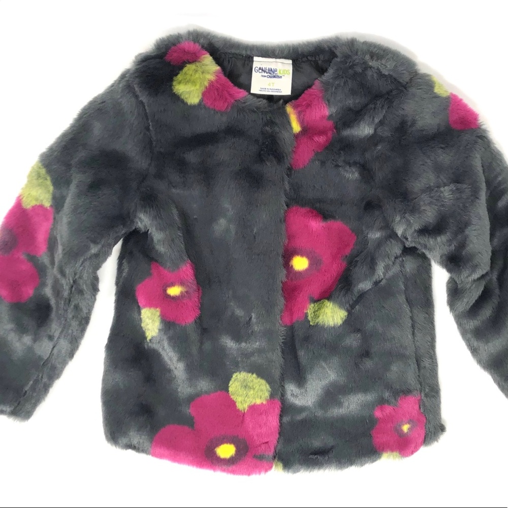 Oshkosh b'gosh Toddler Girls Faux fur Floral Coat